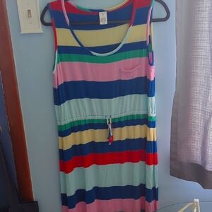 Colorful Striped Sleeveless Dress
